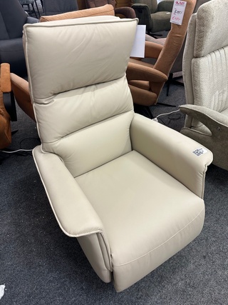 Fauteuil Harry elektrisch, micro leer crème